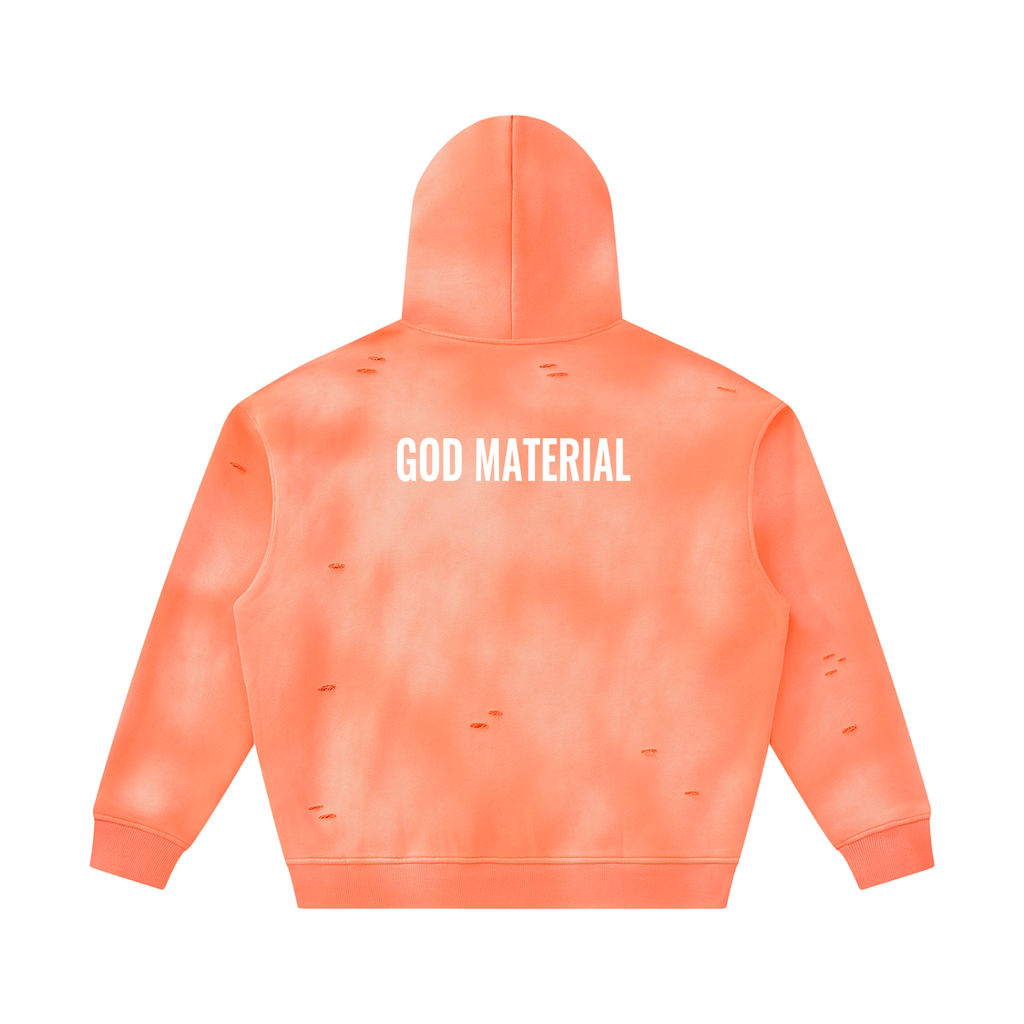 Unisex Sunfade Frayed Fleece Hoodie