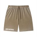 Unisex Vintage Wash Sunfade Waffle Raw Hem Shorts