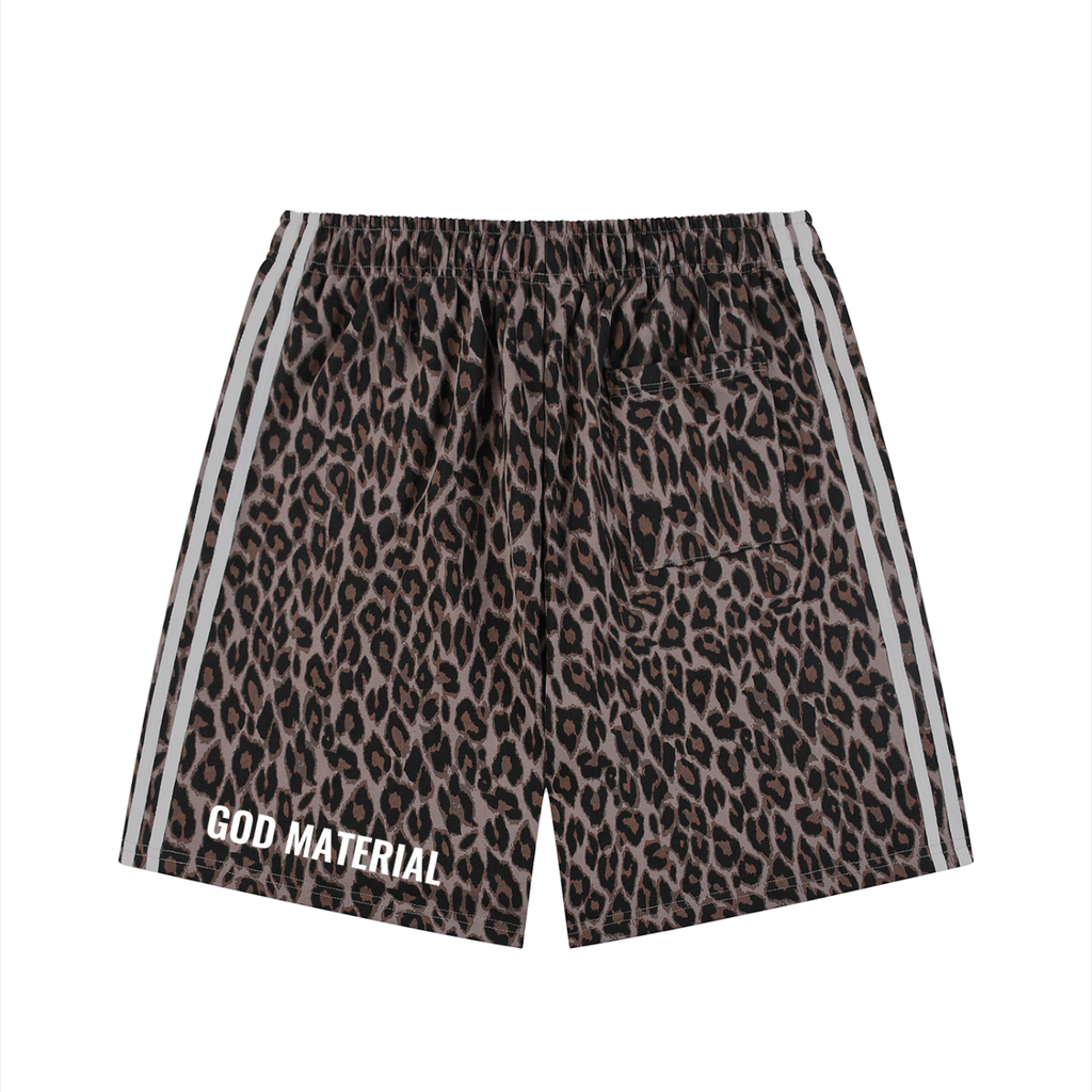 Unisex Heavyweight Leopard Drawstring Shorts