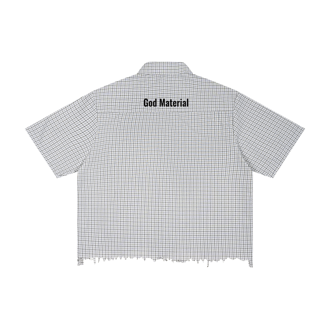 Unisex Distressed Plaid Boxy Shirt