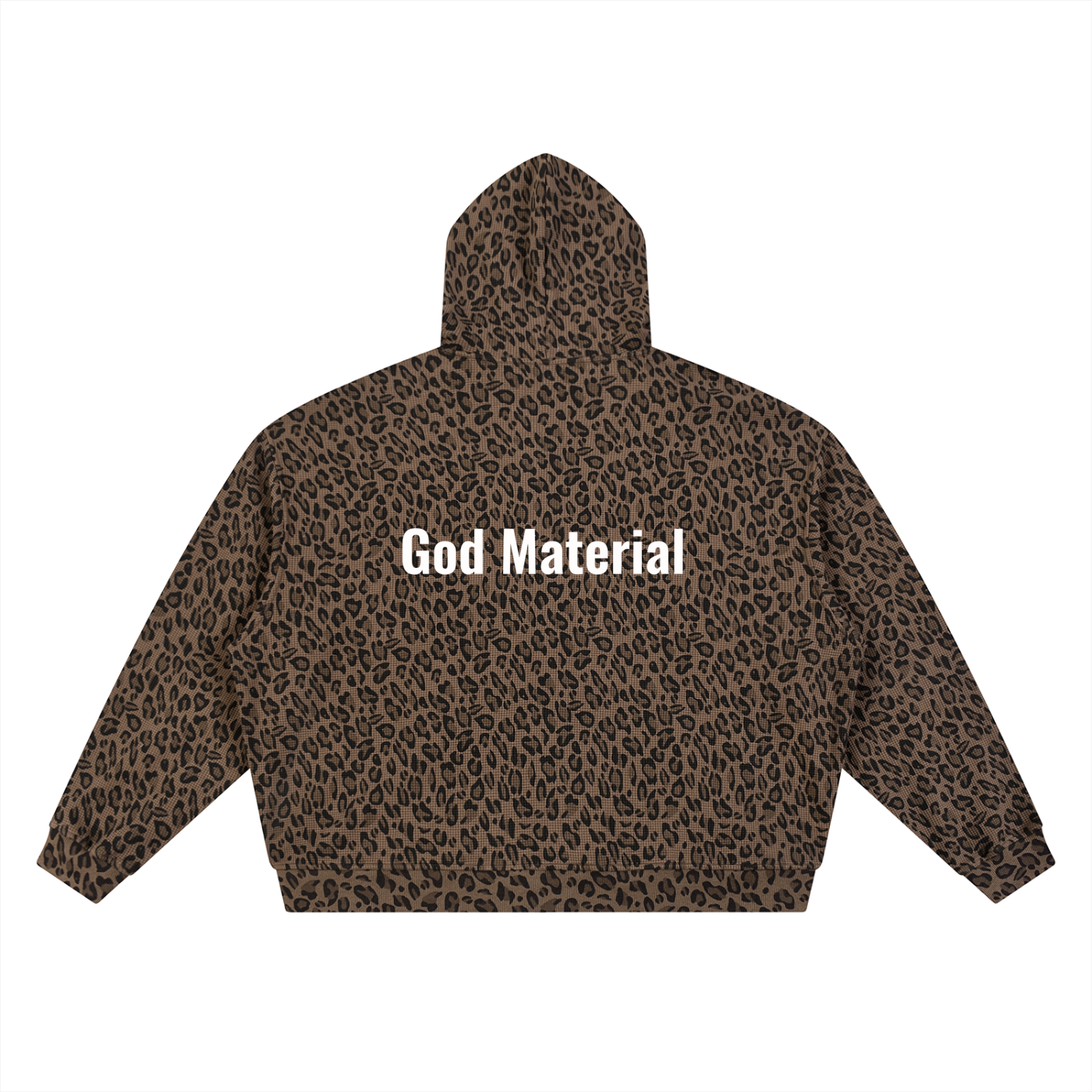 Unisex Leopard Print Waffle Full Zip Hoodie