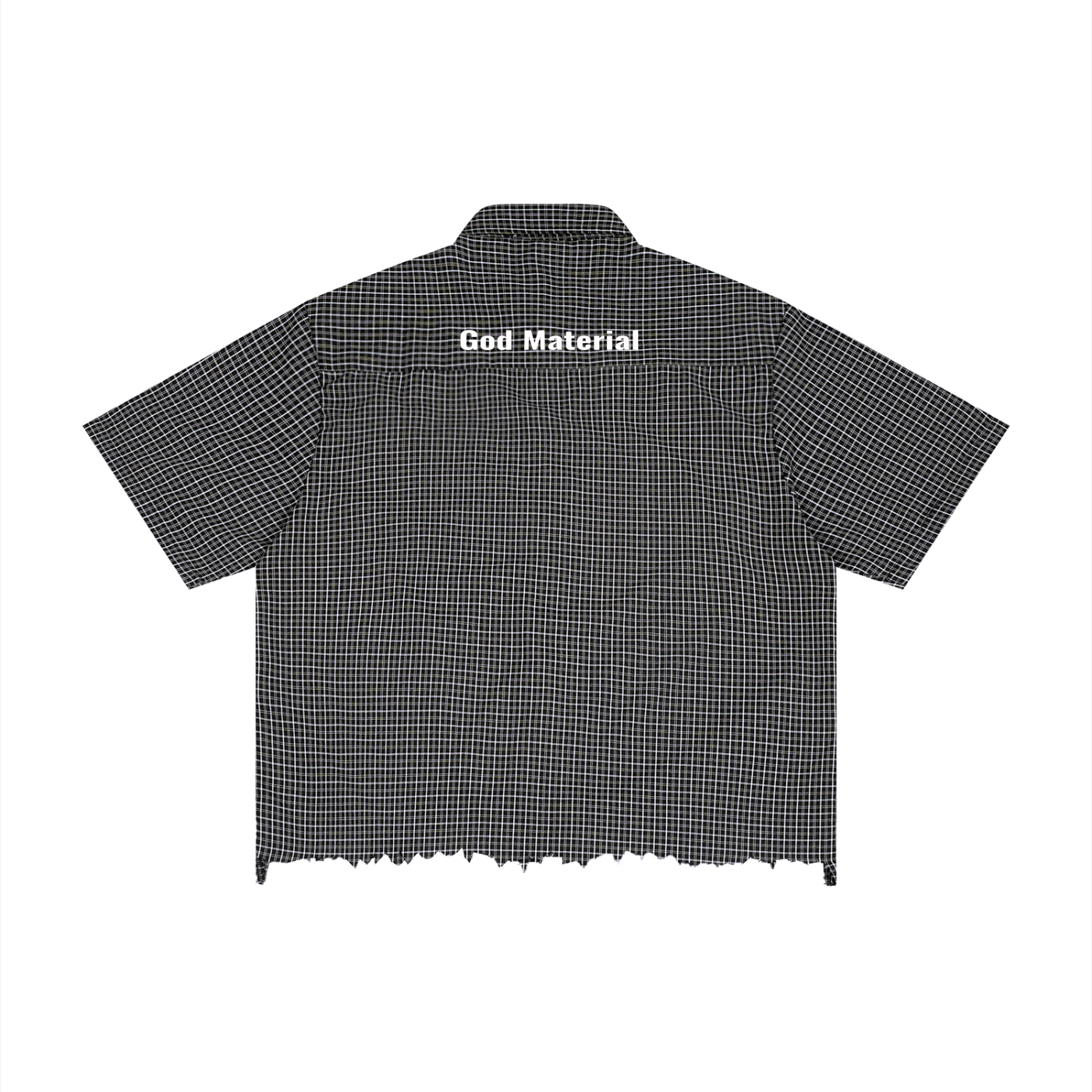 Unisex Distressed Plaid Boxy Shirt