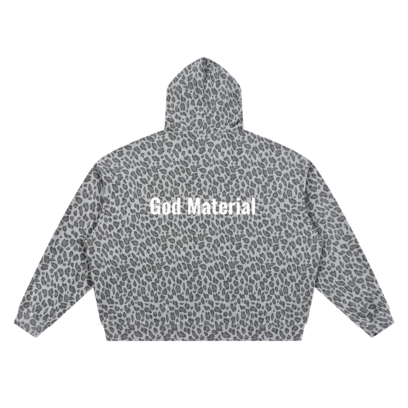 Unisex Leopard Print Waffle Full Zip Hoodie