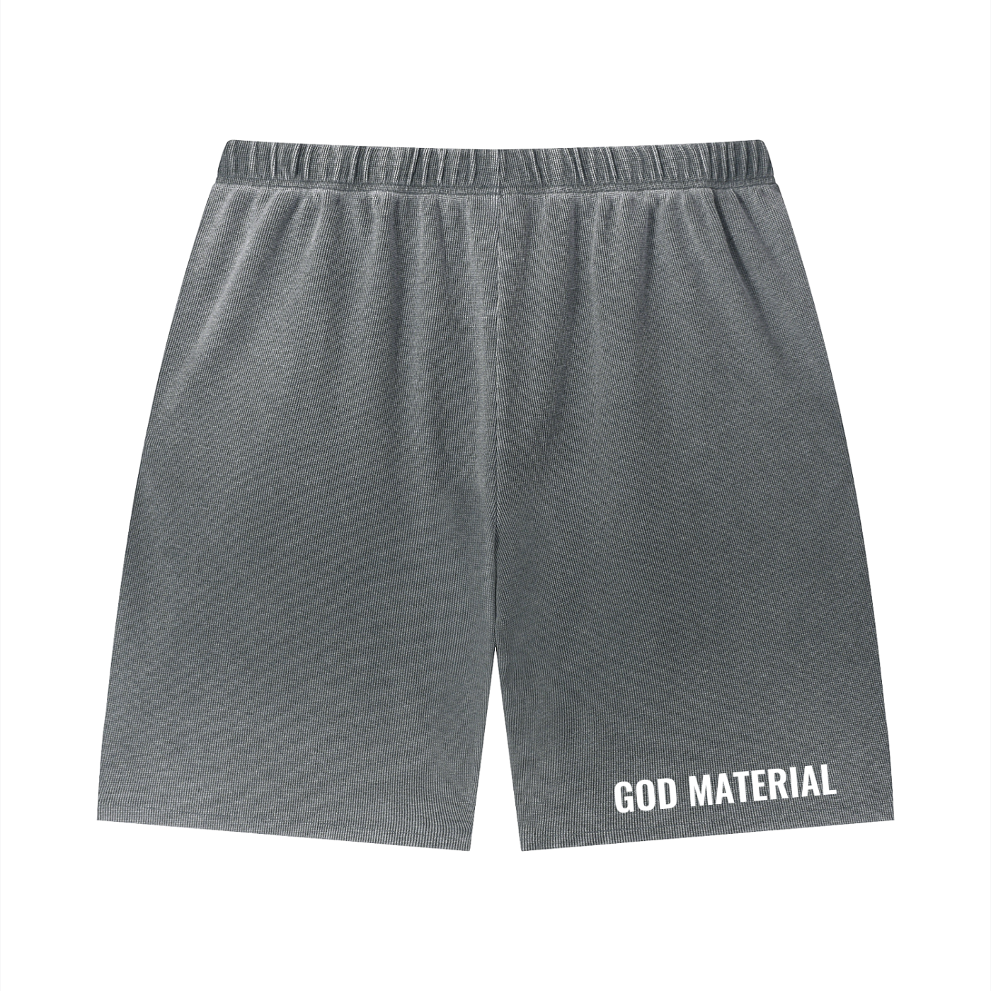 Unisex Vintage Wash Sunfade Waffle Raw Hem Shorts