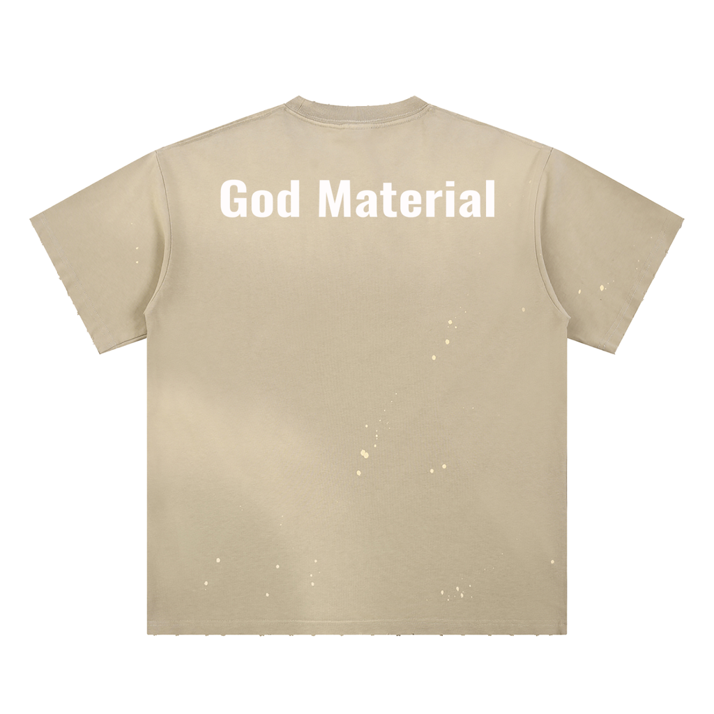 Hand-Frayed Sunfade Paint Splatter T-Shirt