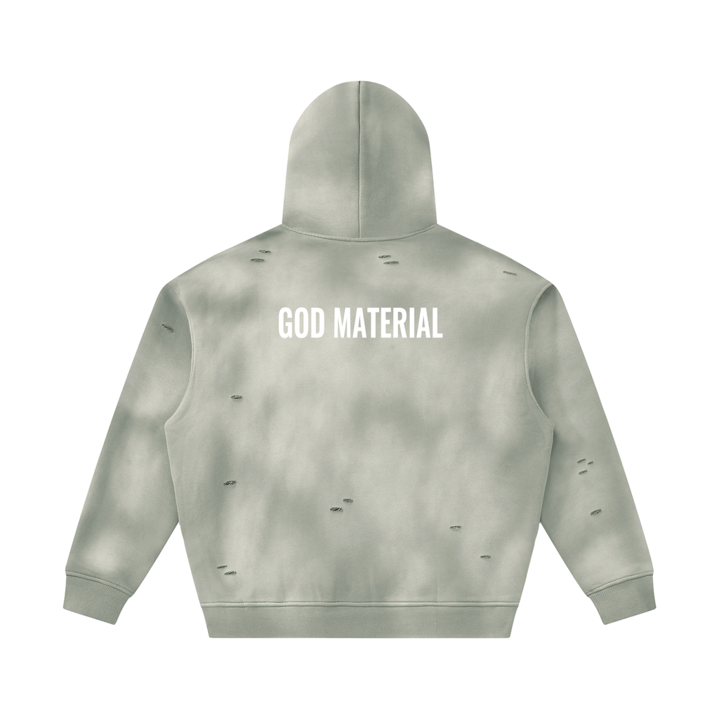 Unisex Sunfade Frayed Fleece Hoodie