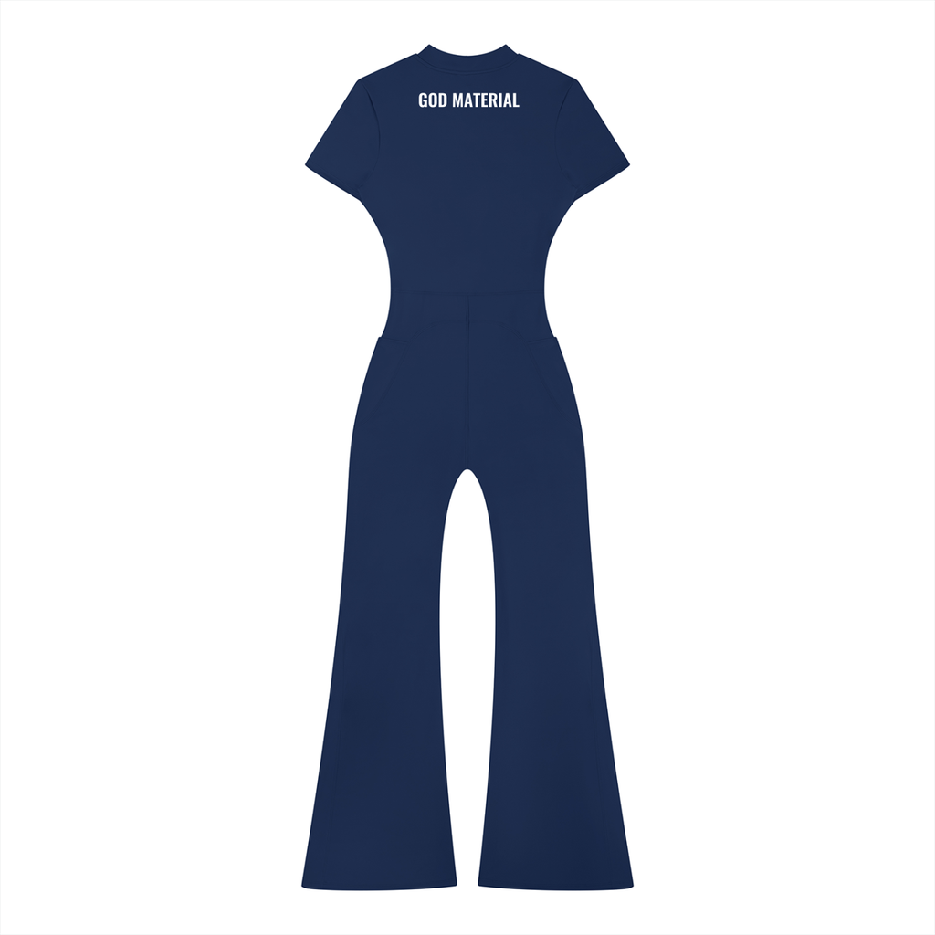 Women’s Tight Flared Leg Quarter-Zip Jumpsuit