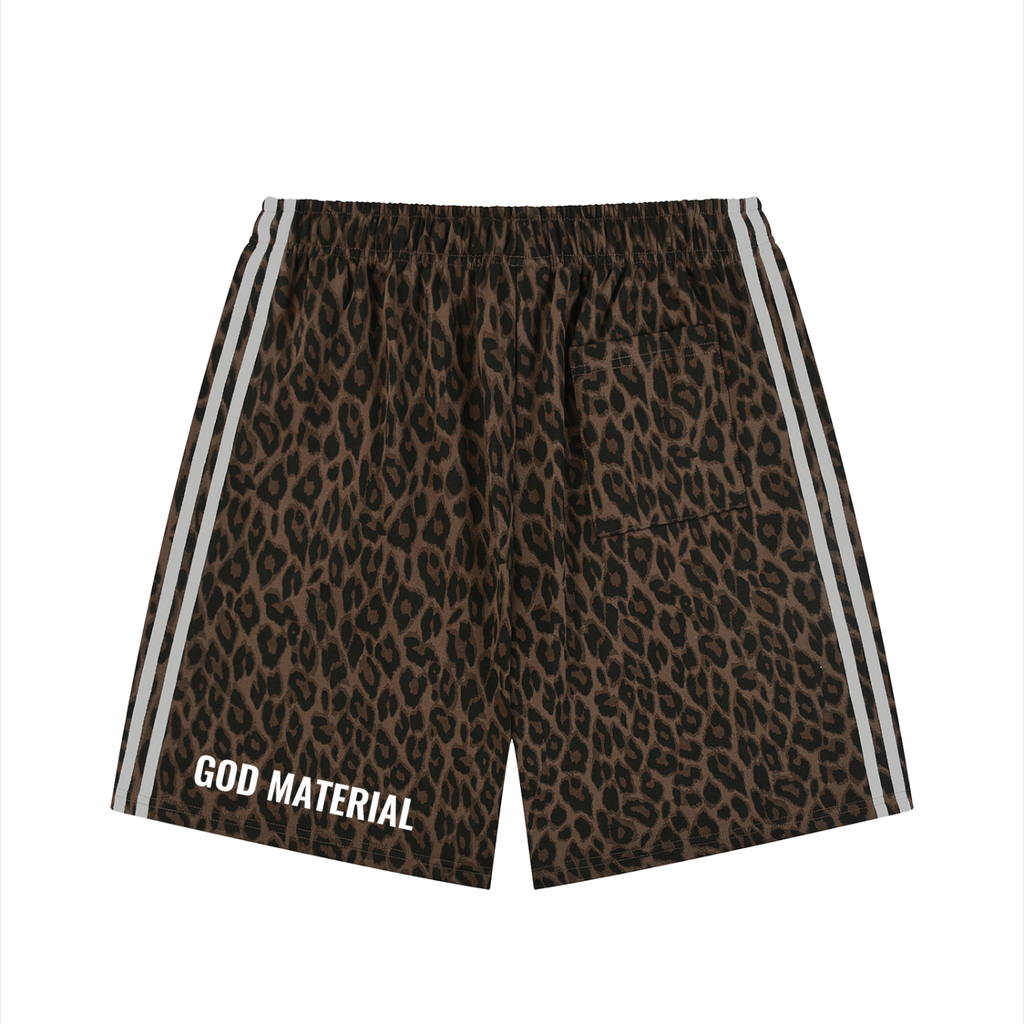 Unisex Heavyweight Leopard Drawstring Shorts