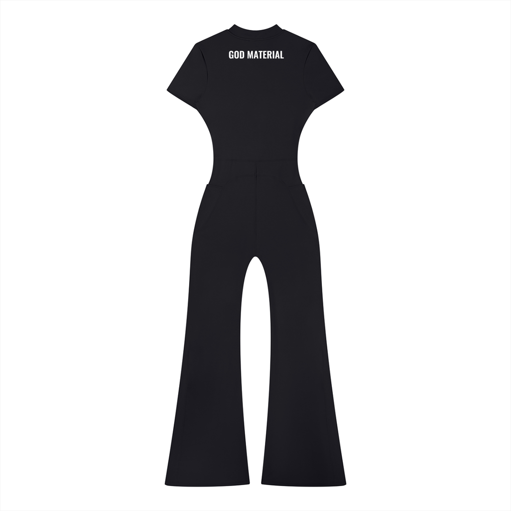 Women’s Tight Flared Leg Quarter-Zip Jumpsuit