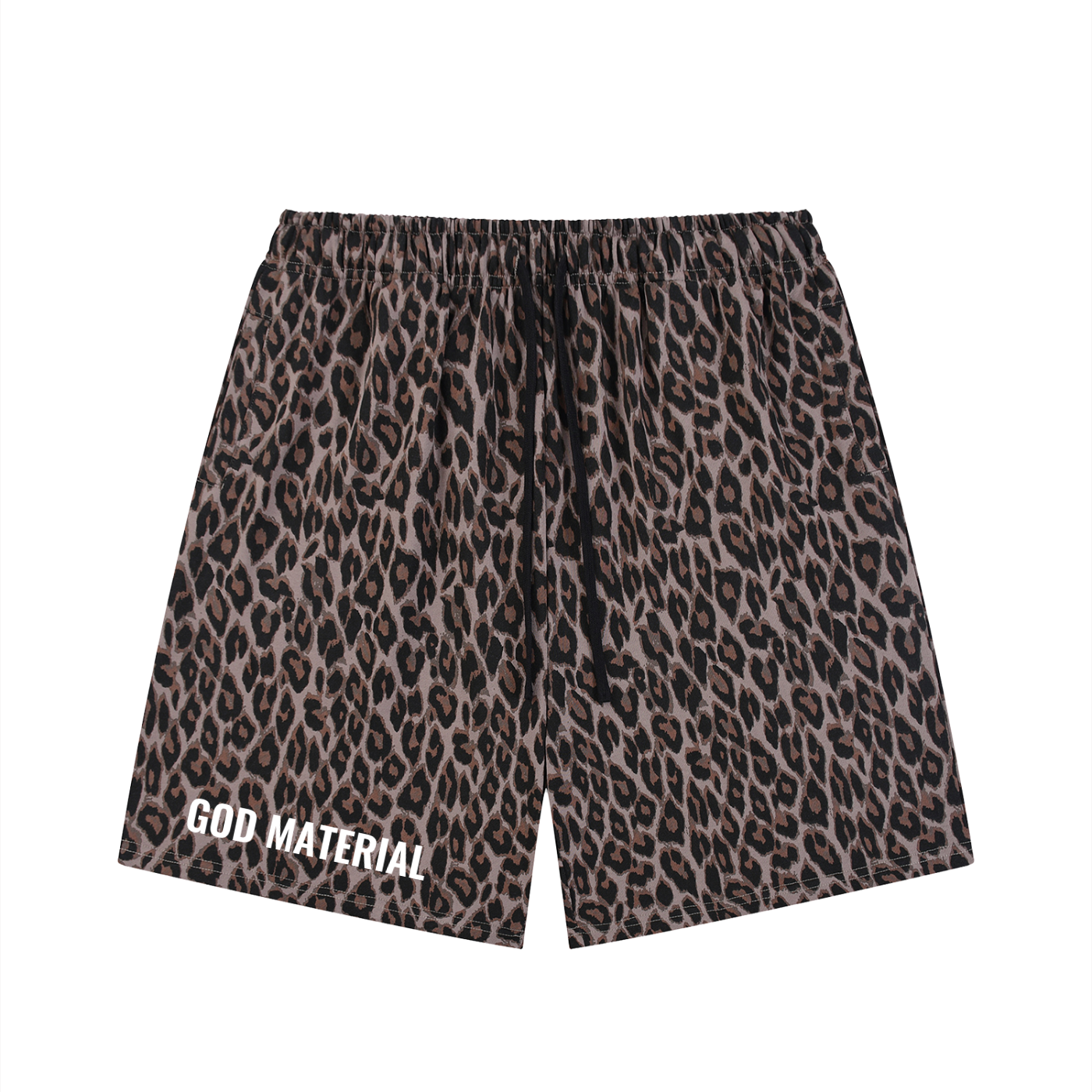 Unisex Heavyweight Leopard Drawstring Shorts